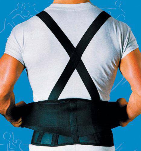 Sportaid 9" Back Support Belts With Suspenders Black (Med-Lg)