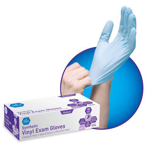 Synthetic Vinyl Medical Grade Exam Gloves P-f  Bx-100   Med