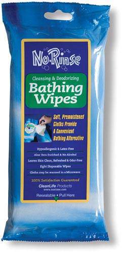 No Rinse Bathing Wipes Retail Package  Pk-8