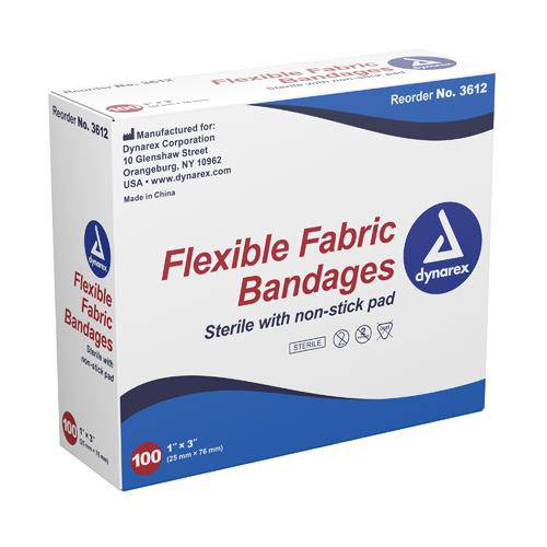 Flexible Fabric Adh Bandages Knuckle 1-1-2 X3   Bx-100